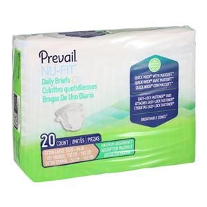 Prevail NU-FIT Incontinence Brief Unisex 59-64" Heavy Absorbent Beige 80/Ca
