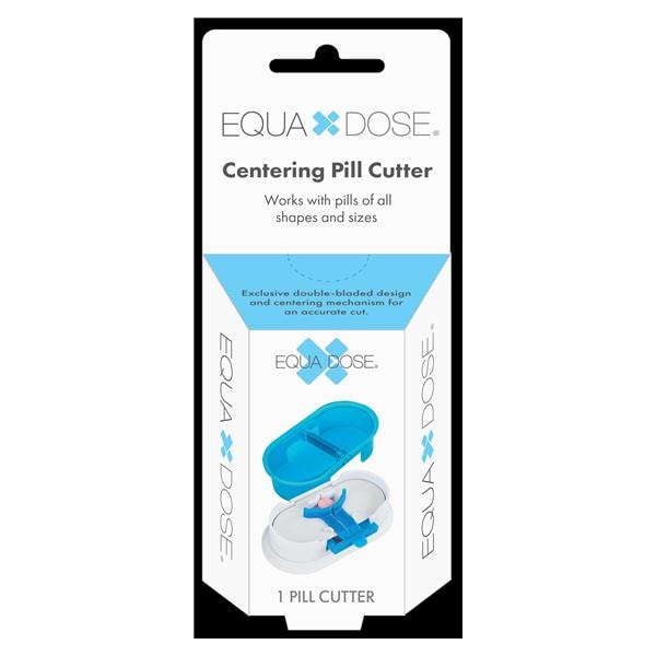 Equadose V2 Centering Pill Cutter Stainless Steel Blue/White Reusable 6/Pk