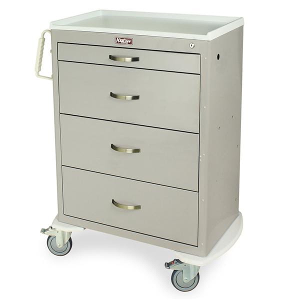 M-Series Isolation Cart 5" Tente Casters 4 Drawers (2) Key Lock