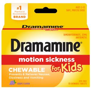 Dramamine Children Chewable Tablets Grape 8/Bx, 24 BX/CA
