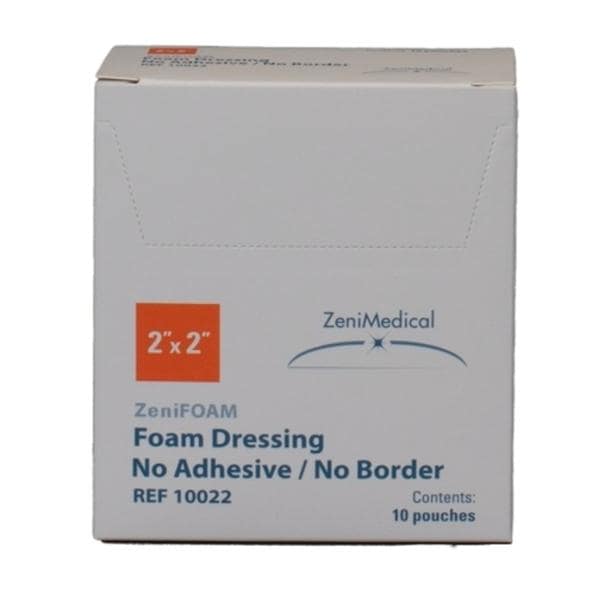 ZeniFOAM Polyurethane Foam Non-Border Dressing 2x2" Strl Sq NAdh NAdhs Tn Abs