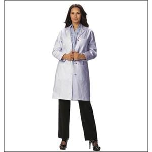 Lab Coat 3 Pockets Full Sleeves Large White Womens Ea