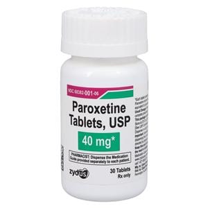 Paroxetine HCl Tablets 40mg Bottle 30/Bottle Each