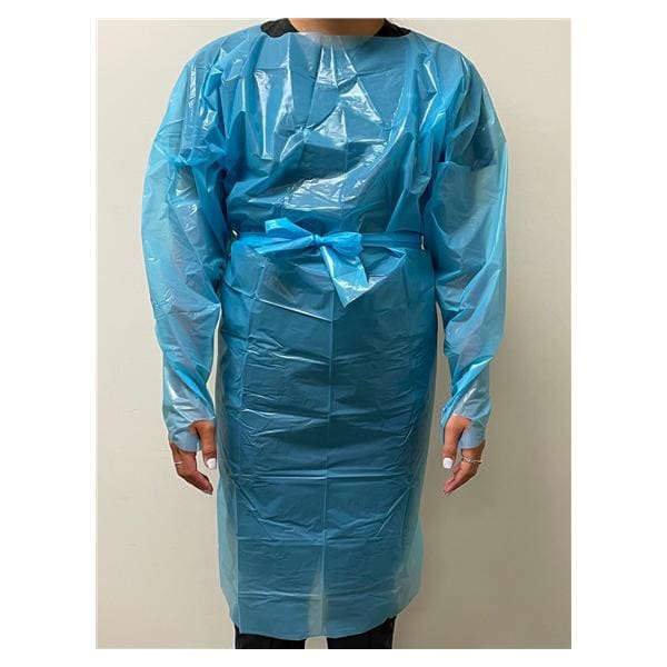 Isolation Gown Poly Blue 75/Ca