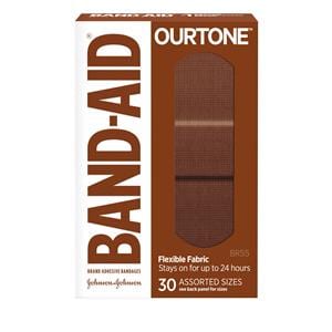 Band-Aid Ourtone Adhesive Bandage Fabric Assorted BR55 Sterile 30/Bx, 24 BX/CA
