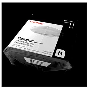 Compac By the Cuff Nitrile Exam Gloves X-Small Black Non-Sterile 100/Bg, 20 BG/CA