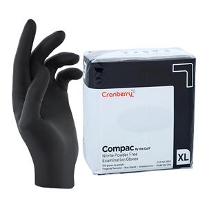 Compac By the Cuff Nitrile Exam Gloves X-Large Black Non-Sterile 100/Bg, 20 BG/CA