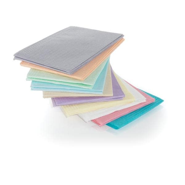 SafeBasics Patient Bib 2 Ply Tiss/Poly 13 in x 18 in Dst Rse Disposable 500/CA