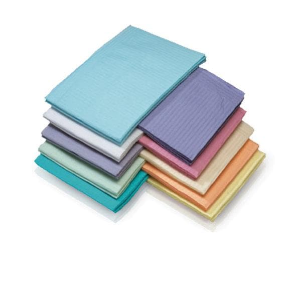 SafeBasics Patient Bib 3 Ply Tissue / Poly 13 in x 18 in Yw Disposable 500/CA