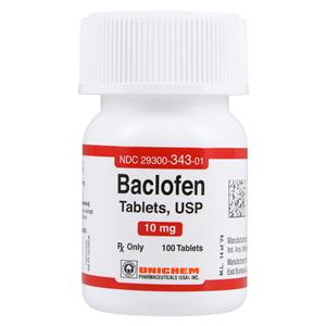 Baclofen Tablets 10mg Bottle 100/Bottle Each