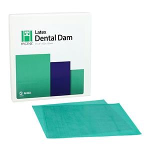 Latex Dental Dam 6 in x 6 in Heavy Gauge Green 36/Bx