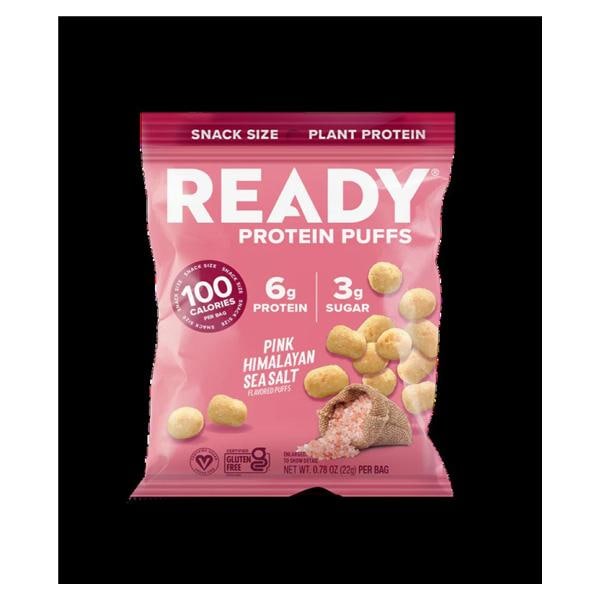 Ready Protein Puffs Food/ Drink Puff 100 Calories Pink Himalayan Salt Bag 8/Pk