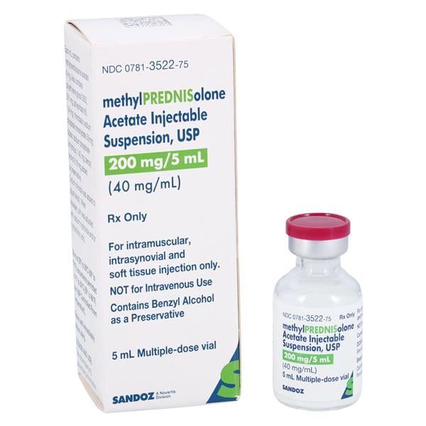 Methylprednisolone Acetate Injection 40mg/mL MDV 5mL Each