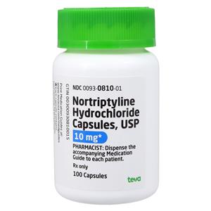 Nortriptyline HCl Capsules 10mg Bottle Each