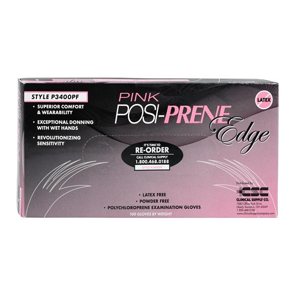 Posi-Prene Edge Chloroprene Exam Gloves Small Pink Non-Sterile, 12 BX/CA