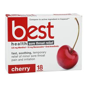 Sore Throat Lozenge 3.6/15mg Cherry 18/Bx