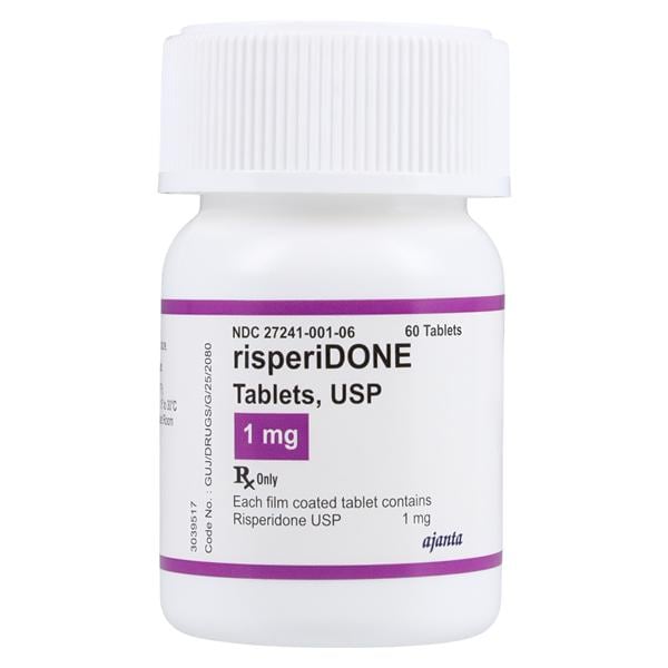 Risperidone Tablets 1mg Bottle 60/Bottle Each