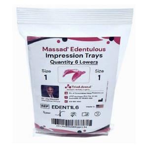 Massad Disposable Edentulous Impression Trays 1 Small Lower Standard Pack 6/Pk