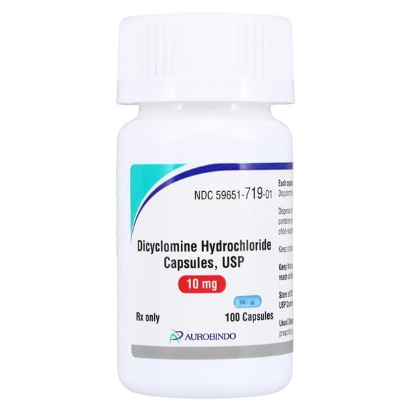 Dicyclomine HCl Capsules 10mg Bottle 100/Bottle Each