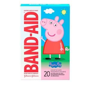 Band-Aid Adhesive Bandage Plastic Assorted Peppa Pig Sterile 20/Bx