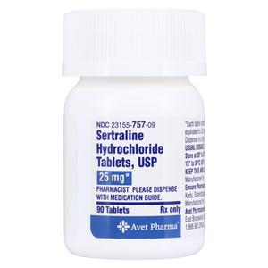 Sertraline HCl Tablets 25mg Bottle 90/Bottle Each