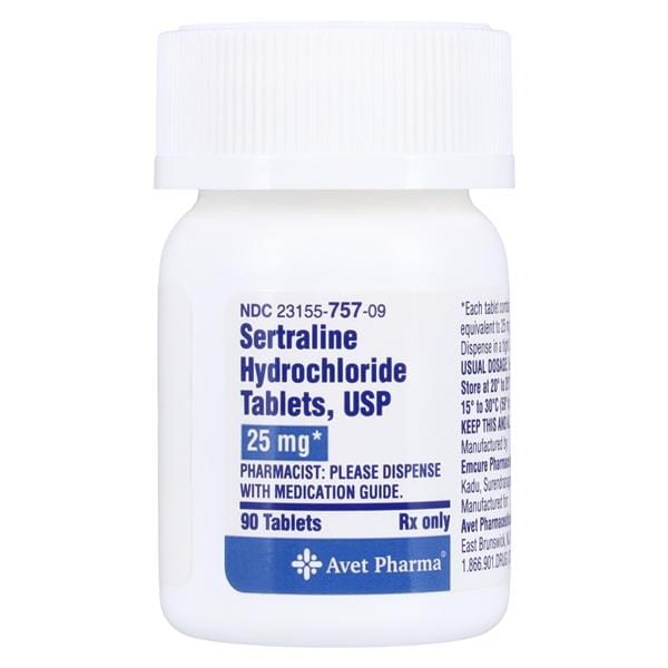 Sertraline HCl Tablets 25mg Bottle 90/Bottle Each