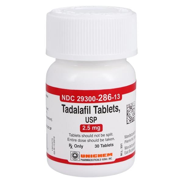 Tadalafil Tablets 2.5mg Bottle 30/Bottle Each