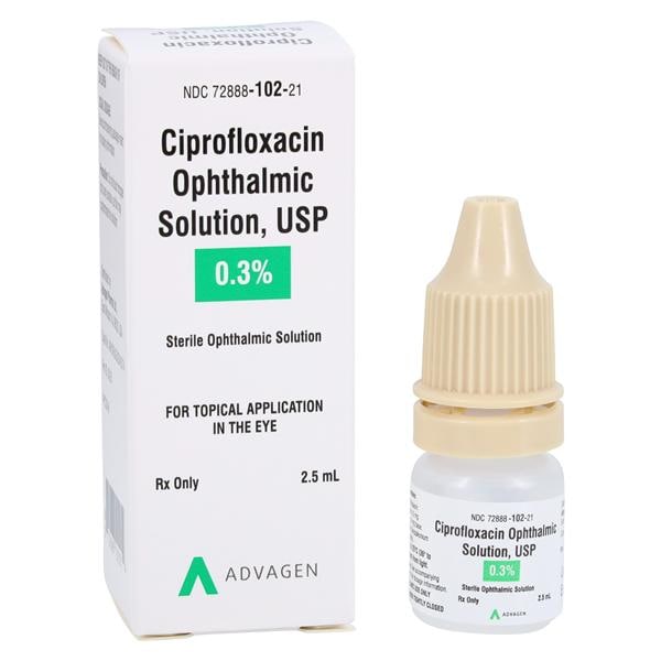 Ciprofloxacin Ophthalmic Solution 0.3% Bottle 2.5mL Each