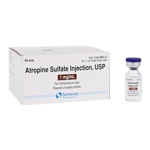 Atropine Sulfate Injection 1mg/mL SDV 1mL 25/Package