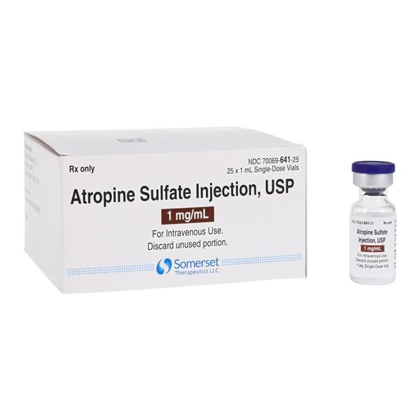 Atropine Sulfate Injection 1mg/mL SDV 1mL 25/Package