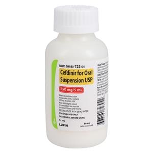 Cefdinir Oral Suspension 250mg/5mL Strawberry Powder Bottle 60mL Each