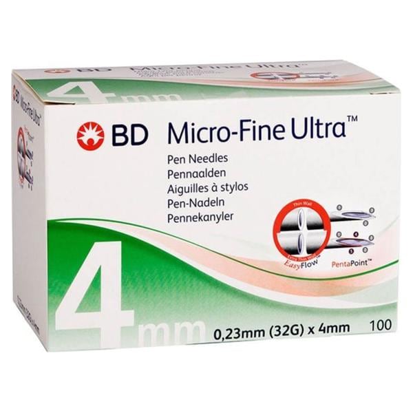 Nano 2nd Gen Insulin Pen Needle 32gx4mm Clear Non-Safety 100/Bx, 12 BX/CA