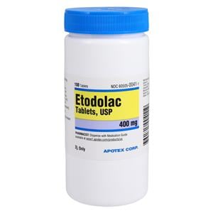 Etodolac Tablets 400mg Bottle 100/Bottle Each