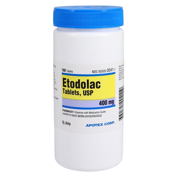 Etodolac Tablets 400mg Bottle 100/Bottle Each