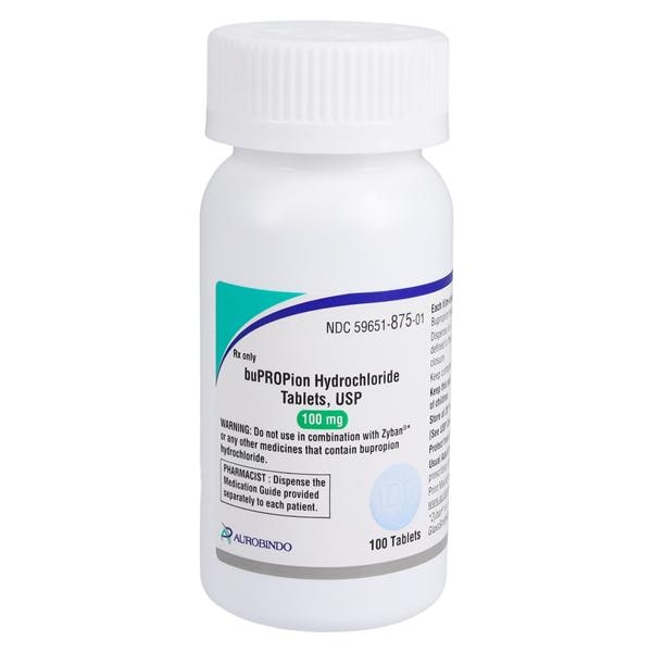 Bupropion HCl Tablets 100mg Bottle 100/Bt Each
