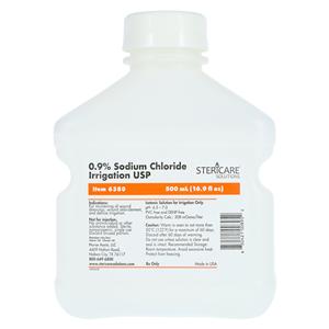 IV Solution Irrigation Solution 0.9% Sodium Chloride 500mL Bottle 18/Ca
