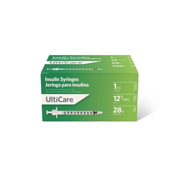 UltiCare Insulin Needle/Syringe 28gx1/2" 1mL Non-Safety Low Dead Space 500/Ca