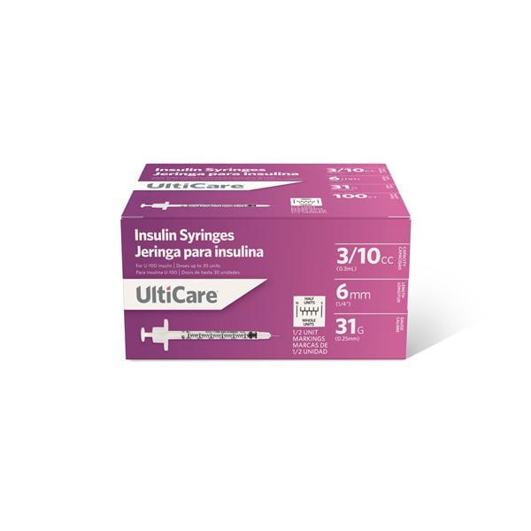 UltiCare Insulin Syringe/Needle 31gx1/4" 0.3mL _ Low Dead Space 500/Ca