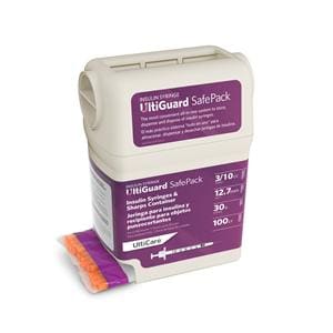 UltiGuard Insulin Syringe/Needle 30gx1/2" 0.3mL Non-Safety Low Dead Space 500/Ca