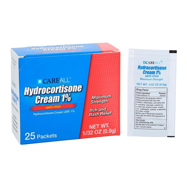 Hydrocortisone Cream 0.9gm 1/32oz Foil Packet 25/Pk, 36 PK/CA