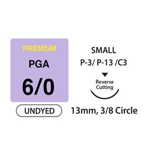 Unify Premium + Suture 6-0 18" PGA Braided P-3/P-13/C3 Undyed 12/Bx
