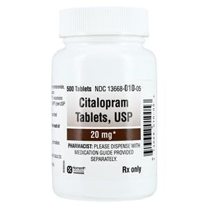 Citalopram Tablets 20mg Bottle 500/Bottle Each