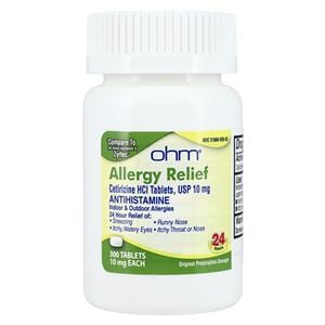 Cetirizine Tablets 10mg Bottle 300/Bt