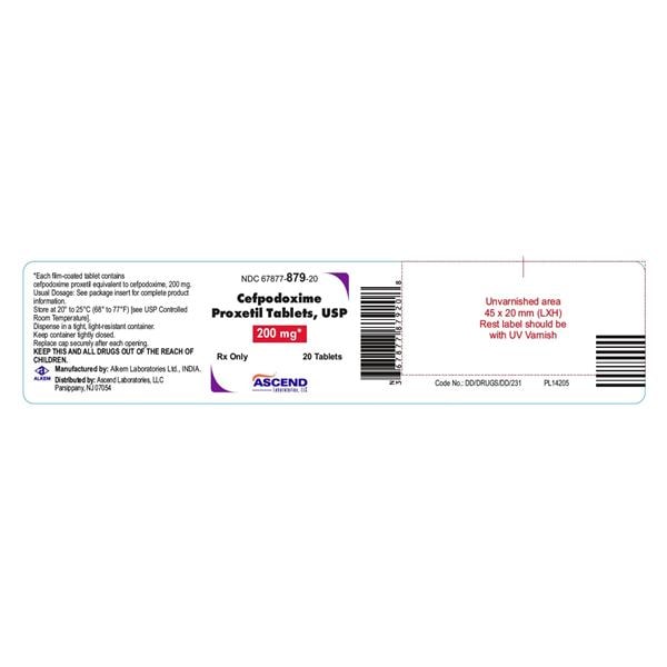 Cefpodoxime Proxetil Tablets 200mg Bottle 20/Bottle Each