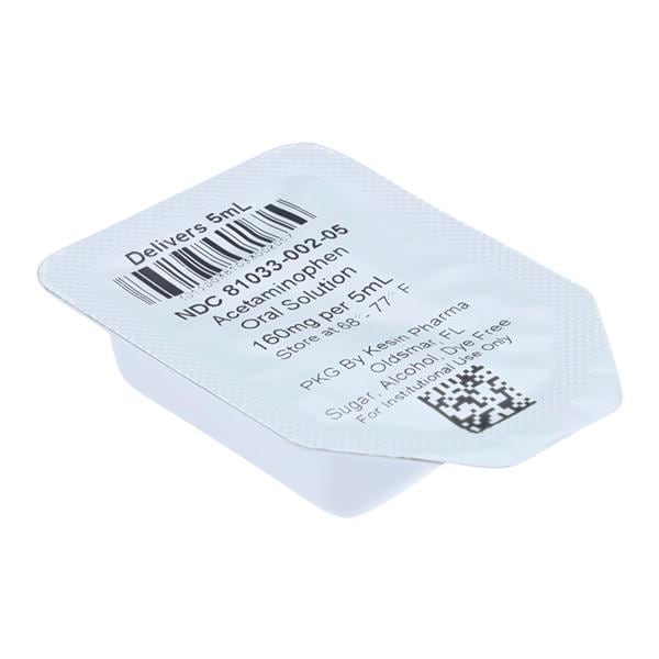 Acetaminophen Oral Solution 160mg/5mL Grape 5mL Case 100/Ca