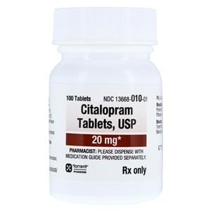 Citalopram Hydrobromide Tablets 20mg Bottle 100/Bottle Each