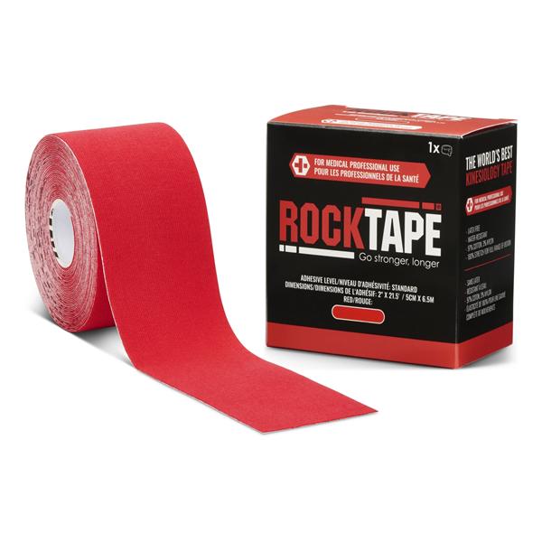 RockTape Kinesiology Tape 97% Cotton/3% Nylon 2"x21.5' Red Non-Sterile EA