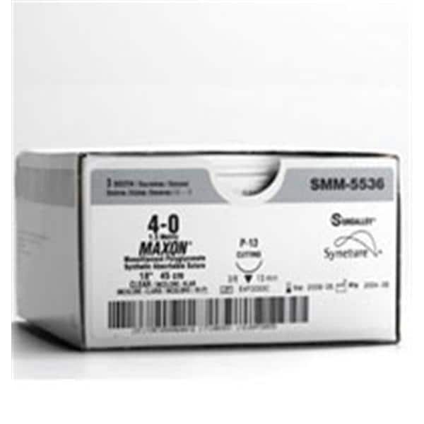 Maxon Suture 6-0 18" Polyglyconate Copolymer Monofilament P-13 Clear 36/Ca