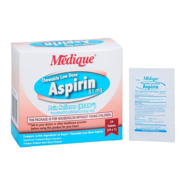Aspirin Chewable Tablets 81mg Unit Dose 24/Bx