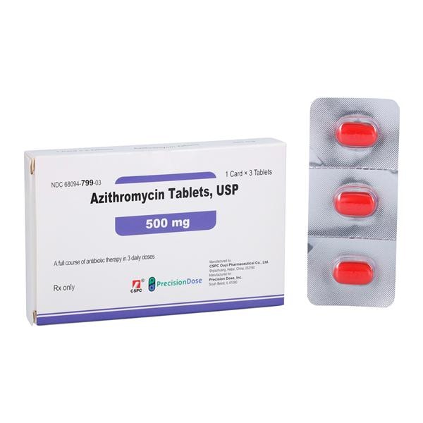 Azithromycin Tablets 500mg Blister Pack 1x3/Package Each